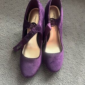 Christian Siriano Purple Velour Heels- Never worn